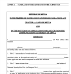 Affidavit- Service provider licence 